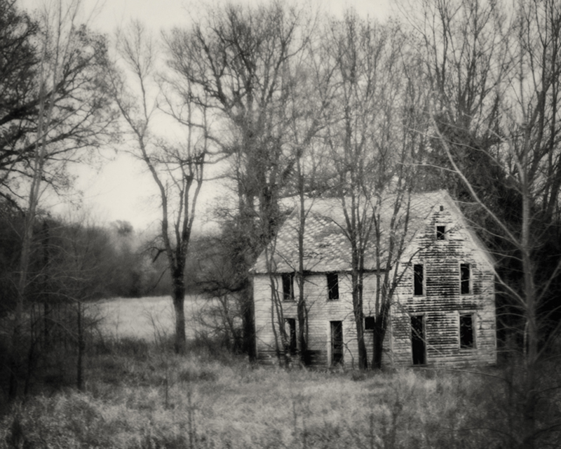 Black And White Abanded House Art Photography, 11x14 Print